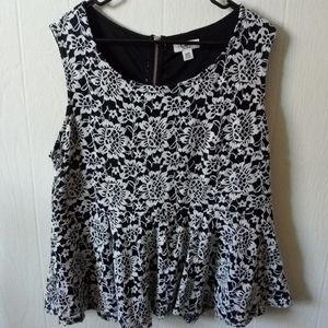 Lace Peplum Tank with Back Zipper